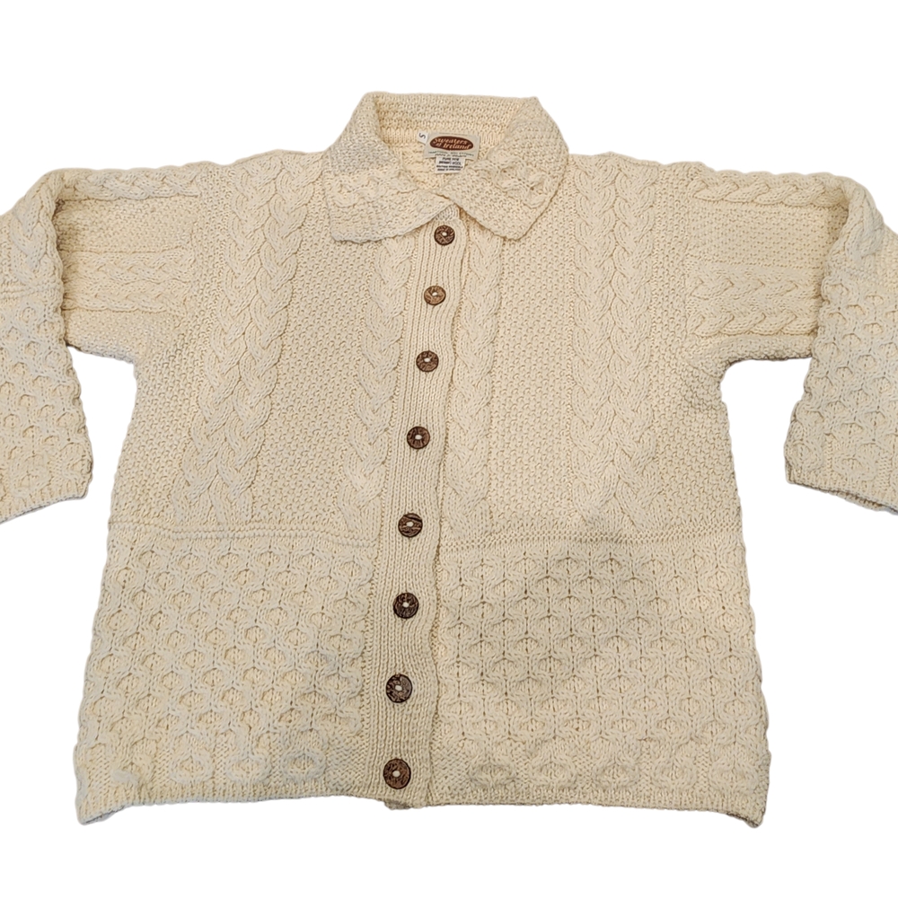 Vintage Irish Fisherman's Sweater Excellent Vintage Condition Button-Up Cardigan - Picture 10 of 16